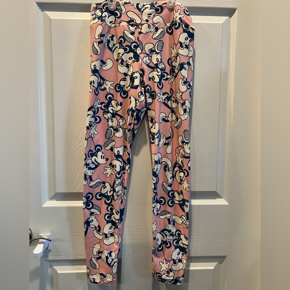 Womens Lularoe Disney Mickey Mouse Leggings / OS Pink